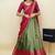 Green woven art silk lehenga choli