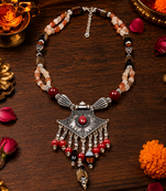 Handcrafted mixed beads jewellery necklace