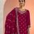 Red embroidered blooming fox georgette palazzo salwar suit