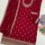 Red embroidered blooming fox georgette palazzo salwar suit