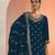 Royal blue embroidered blooming fox georgette palazzo salwar suit