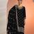 Black embroidered blooming fox georgette palazzo salwar suit