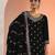 Black embroidered blooming fox georgette palazzo salwar suit
