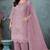 Lavender color embroideried faux georgette semi stitched salwar suit