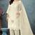 White color embroideried faux georgette semi stitched salwar suit