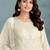 White color embroideried faux georgette semi stitched salwar suit