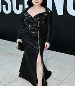 women’s black real leather sleeveless zip-up full dress with belt