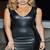 Women’s black lambskin leather bodycon mini sleeveless v neck dress