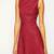 Women’s burgundy lambskin leather sleeveless midi dress