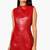 Women’s red lambskin dress fit & flare zip closure sleeveless dress
