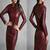 Genuine lambskin maroon dresswomen’s full sleeve bold dress
