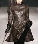 Women’s genuine brown dressfront snap button dress