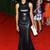 Women’s genuine black leather long dress high-neck evening gown