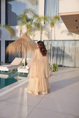 Beige Lehenga Choli with Embroidered Cape Dupatta | Luxury Wedding & Festive Wear 2