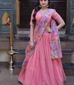 Pastel Lehenga Choli Set for Women with Designer Printed Dupatta | Wedding & Festive Wear