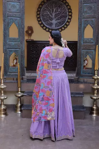 Pastel Lehenga Choli Set for Women with Designer Printed Dupatta | Wedding & Festive Wear