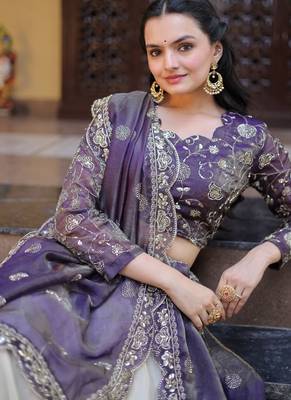 Women Embroidered Lehenga Choli with Dupatta | Designer Wedding & Festive Wear 3