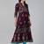 Wine cotton printed anarkali kurta