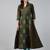Dark green cotton printed anarkali kurta