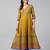 Mustard cotton printed anarkali kurta