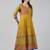 Mustard cotton printed anarkali kurta
