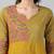 Mustard cotton printed anarkali kurta