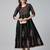 Black cotton printed anarkali kurta