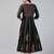 Black cotton printed anarkali kurta