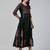 Black cotton printed anarkali kurta