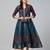 Dark grey cotton printed anarkali kurta