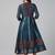 Dark grey cotton printed anarkali kurta