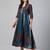 Dark grey cotton printed anarkali kurta