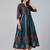 Dark grey cotton printed anarkali kurta