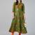 Green cotton printed anarkali kurta