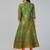 Green cotton printed anarkali kurta