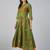 Green cotton printed anarkali kurta
