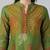 Green cotton printed anarkali kurta