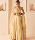 Carnation Pink Embroidered Chanderi Silk Lehenga Set