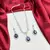 Royal Blue Teardrop Crystal Necklace Earrings Set Bridal Statement Jewelry
