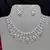 Silver Plated Amethyst Cubic Zirconia Choker Necklace Earrings Set Bridal Statement Jewelry