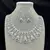 Silver Plated Amethyst Cubic Zirconia Choker Necklace Earrings Set Bridal Statement Jewelry