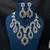 Ruby Red Crystal Bridal Necklace Set Silver Toned Choker Earrings Prom Indian Jewelry