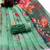 green printed pure cotton green saree with blouse