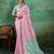 pink  soft linen cotton saree with  blouse