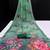 green printed pure cotton green saree with blouse