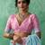 sky blue  soft linen cotton saree with  blouse