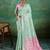 green  soft linen cotton saree with  blouse