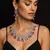 Amethyst CZ Bridal Jewelry Set Silver Wedding Necklace & Earrings