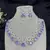 Amethyst CZ Bridal Jewelry Set Silver Wedding Necklace & Earrings