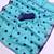 sky_blue printed pure cotton sky blue saree with blouse